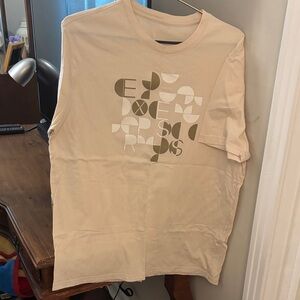 Express Beige Graphic Short Sleeve Tee